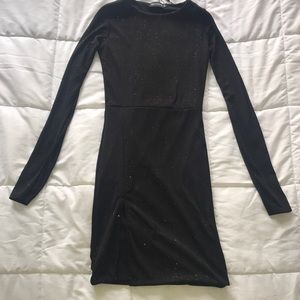 Black Glitter Bodycon Dress